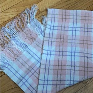 Pretty pink, purple, cream acrylic scarf